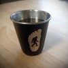 SQUATCH METALWORKS BELIEVE Bigfoot Shield Shot Glass - Stainless Steel