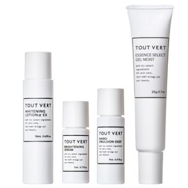 Trial Set: Touver Whitening Trial Set, Approx. 10 Day Supply, Lotion, Beauty Essence, Emulsion, All-in-One Gel, Vitamin C Derivatives, Ceramide, Stains & Acne, Drying, Moisturizing, Trial, Travel
