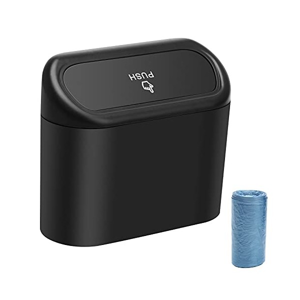 AHIER Small Car Trash Can with lid, Car Garbage Can