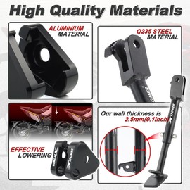 Xitomer 1.5'' Lowering Links + 2.5" Adjustable Kickstand Compatible with MT-03 2016-2024, YZF-R3 2015-2024 Suspension Links Motorcycle Kickstand