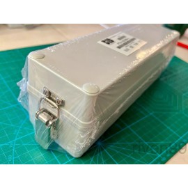 BUD 10x3x3" Hinged Latching Enclosure + Backplate, Grey Box,Outdoor NEMA 4X IP67