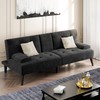 Shintenchi Futon Sofa Bed, Velvet Foldable Couch Reclining Sleeper w/Removable