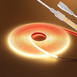 KAFULA 12V COB LED Light Strip [2m, Natural White 4000K], IP68 Waterproof Flexible, 320 LEDs/m FCOB LED Fairy Light CRI90+, can be Cut Every 2.5CM, Home Decoration - Power Supply not Included