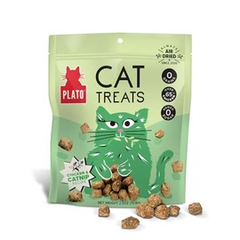 Plato Pet Treats Cat Treats - Single Ingredient, Healthy Chicken Catnip Treats for Indoor Cats - Air Dried - 2.5 oz