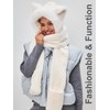 LATTEMARMALATTE Cute Cat Ears Winter Hat, 3 in 1 Plush