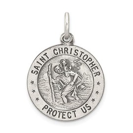 Jewels By Lux Sterling Silver St. Christopher Baseball Medal