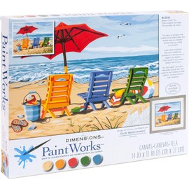 Dimensions Beach Chair Trio Paint by Numbers for Adults, 14'' W x 11'' L