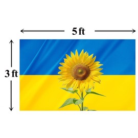 Ukraine Sunflower Flag 3x5FT Ukrainian National Flag Vibrant Color Fade Resistant Polyester with Grommets (3x5FT)