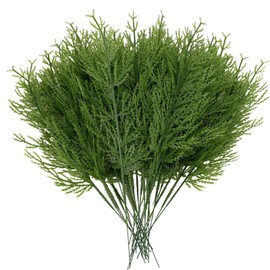 BSTCRAFT 30 pcs Artificial Pine Sprigs, Faux Pine Stems Greenery Picks for DIY Christmas Wreath Garland Centerpieces Xmas Decorations