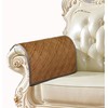 ZUODO Sofa Armrest Slipcovers Velvet Non-Slip Plaid Quilted Yellowish Brown