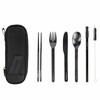 EcoVessel 6 Piece Stainless Steel Utensil Set, Black Shadow