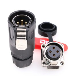 DRRI XHE28 Series 4pin Waterproof Connector IP65/ IP67 Quick-Connect 30A 380V Male and Female LED Outdoor Power Connector (4-Pin 30A 380V)