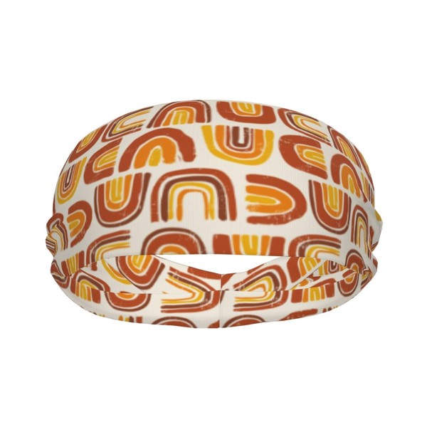 Retro Rainbows Rust 70s Orange Gold Sports Sweatband Head Bands