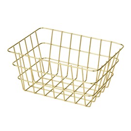 WENKO Viana Glamorous Storage Basket for Bathrooms, Guest Toilet and Home, Gold, 18 x 25 x 12 cm