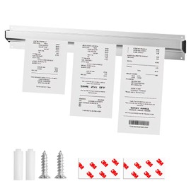 DAWRIS Tab Grabber, 12" Restaurant Check Holder Order Grabber Kitchen Order Holder 30cm Aluminium Ticket Grabber, Ticket Rail Rack Holder Bill Receipt Holder for Orders Cafes Bars(12 Inch)