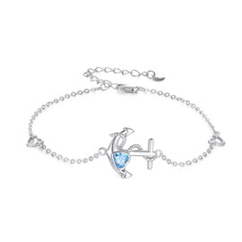 REDSUN Women's Bracelet 925 Sterling Silver Angel Wings / Tree of Life / Daisies / Dolphin / Cats / Heart Butterfly / Celtic Knot Bracelet Adjustable Bracelet 7 + 2 Inches for Girls Girlfriend Wife