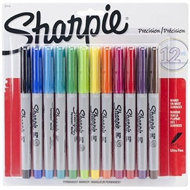 Sharpie Ultra Fine Point Permanent Markers, 12 Colored Markers Per Pack (2 Pack)