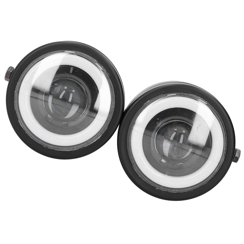 Universal LED Headlamp Double Lamps Round Angel Eyes High Low