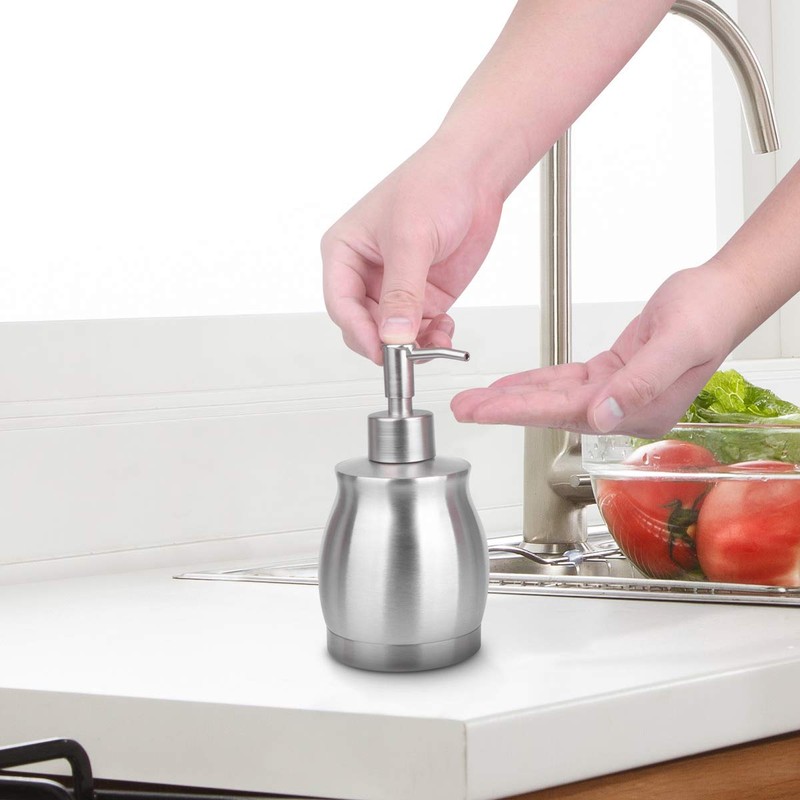 LALA DOLCE Stainless Steel Countertop Soap Dispenser Liquid Bottle and