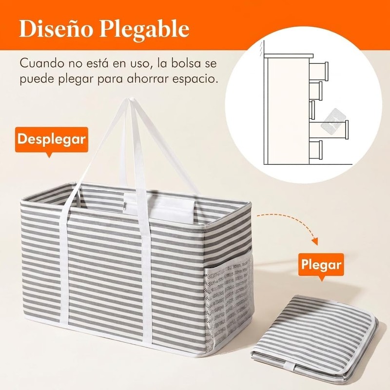 Lifewit 2 Pack Bolsa Extragrande, Reutilizables con Marco de Alambre