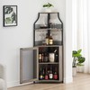 IDEALHOUSE Corner Wine Bar Cabinet with Large Storage Space and