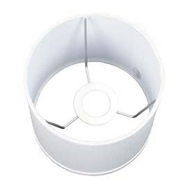 FenchelShades.com 7" Top Diameter x 7" Bottom Diameter x 7" Height Fabric Drum Lampshade European Attachment with 4.5" Drop (Linen White)