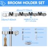 3-H Magnetic Broom Holder Wall Mount 2 Pack, 2-in-1 Dual