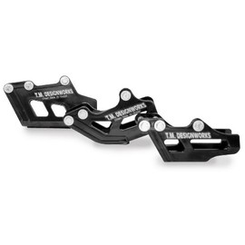 T.M Design Works FACTORY EDITN REAR CHAIN GUIDE Driveline Rear Chain Guide with Powerlip Rollers BLK- RCG-KX2-BK