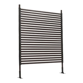 Lemoeyes Outdoor Privacy Screen, 3.6×5FT H Steel Privacy Fence Panels with Stand, Freestanding Decorative Privacy Fence for Balcony Patio Outside Garden Backyard, Brown