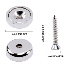 12Pcs Super Strong Neodymium Magnet with Holes, Ring Rare Earth Magnets Heavy Duty,Small Round Base Cup Countersunk Magnets Strong for Kitchen Craft Wood DIY Holding Tools Hanging (16x5 Hole 3.5mm)