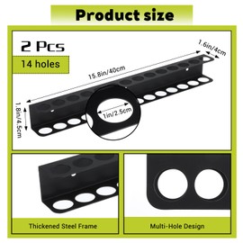 2 Pcs Screwdriver Plier Organizer Wall Mount, Screwdriver Rack, Metal Plier Holder Utility Tool Holder Organizers and Storage Rack for Garage Workshop Workbench Tool Chest Cart