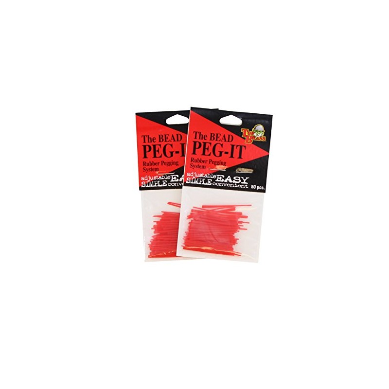 Top Brass Bead Peg-It, 100 Piece Bulk Pack, Red Color