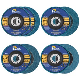 PRVEWABRASIVE Flap Discs 4 1/2 Inch, 5-Pack 4.5" x 7/8" T29 Premium Zirconia Abrasive Grinding Wheels, 40/60/80/120 Assorted Grits Flap Sanding Disc for Metal, Stainless Steel.
