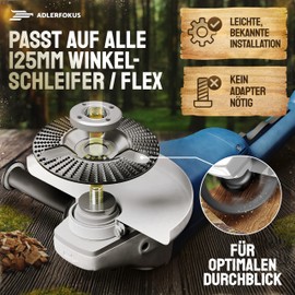 Adlerfokus Wood Sanding Disc 115 mm Angle Grinder [Extra Sharp] Flex Disc for Wood - Root Milling - Paint Milling - Tree Stump Grinder - Rasp Disc - Wood Sanding with a Flex Sanding Disc
