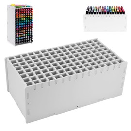 Wowlela 120 Pen Organiser Desk, Markers Storage Organiser, Desktop Storage, Art Marker Storage Shelf, Stationary Organiser with Removable Divider for Home, Office, School