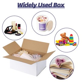 SPEPLA Shipping Boxes 10x7x5 Set of 40, White Corrugated Cardboard Box for Mailing Business Packaging