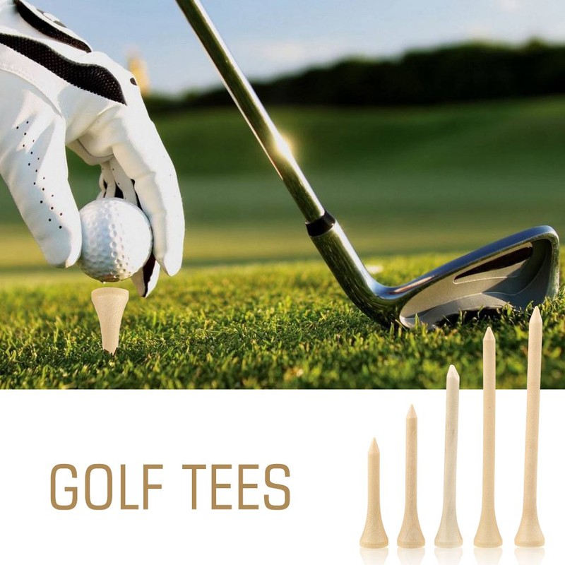 Alomejor 100 Pieces Wooden Golf Tee Eco-Friendly Micro Head Golf