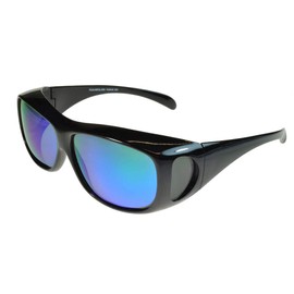 Fit-Over Sunglasses Polarised 4599PL Black/Green-Revo Medium Size