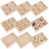 Framendino, 9 Pack Small Jewelry Tray Bulk Stackable Velvet Organizer
