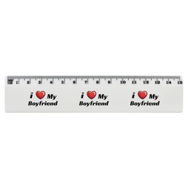 'I Love My Boyfriend' 15cm (6 Inch) White Plastic Ruler (RL00092511)