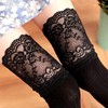 6in*5Yard Soft & Stretch Black Lace Roll Runner for Wedding