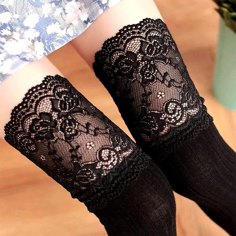 6in*5Yard Soft & Stretch Black Lace Roll Runner for Wedding