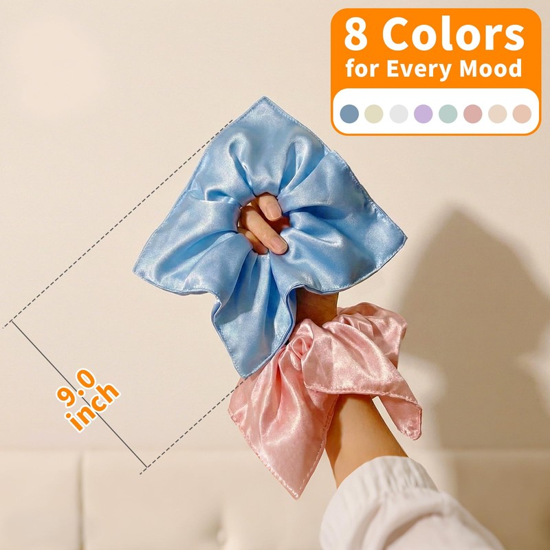 8 Pack Light Up Scrunchies, LED Glow in the Dark