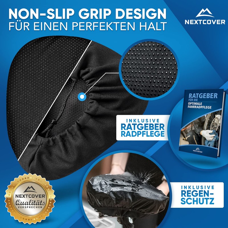 NEXTCOVER® Universal Gel Bicycle Saddle Cover Including Rain Cover [Memory