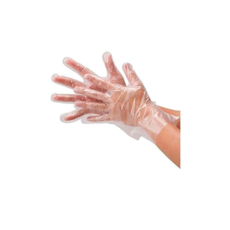 100 Guantes Desechables Polietileno – sin látex, plástico para preparación