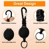 2 Pack Retractable Keychain,Heavy Duty Carabiner Badge Holder Retractable Badge