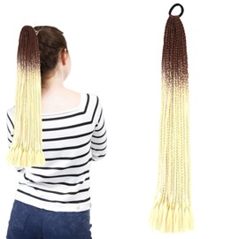 Traziewell Brown Hair Extensions for Braiding Ombre Braiding Hair Long Hair Extensions for Women Synthetic Hair Styling Accessories Daily Use Hair Pieces for Party 2819