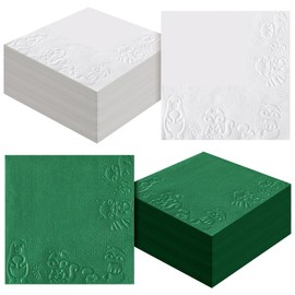 Crtiin 100 Pcs Woodland Baby Shower Napkins Woodland Animals Embossed Paper Napkin Baby Shower Disposable Paper Napkins Woodland Theme Baby Shower Birthday Party Napkin, 5" x 5"