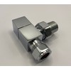 Greened House TEES Chrome Square Towel Rail/Radiator Valve Set 1/2"