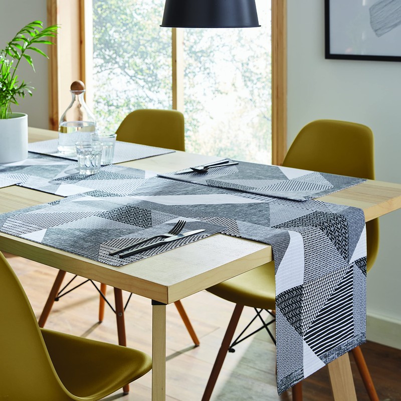 Catherine Lansfield Dining Larsson Geo Cotton 30x46 cm Placemat Pair